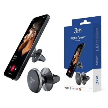 3MK Magnetic Power Car Phone Holder, Black