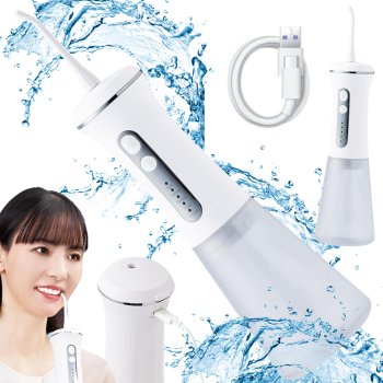 Cordless Water Flosser Oral Irrigator with 350ml Tank & DIY Mode USB Rechargeable