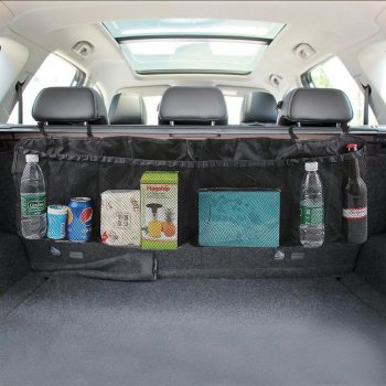Car Trunk Organizer with 7 Compartments, Black