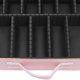 Makeup Train Case Travel Cosmetic Organizer with Adjustable Dividers, Pink