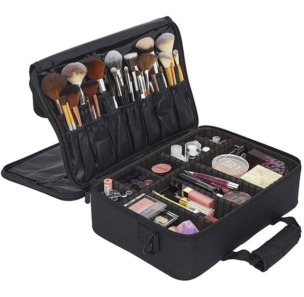 Makeup Case Box Travel Cosmetic Bag Organizer, Black (4)