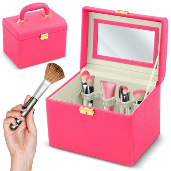 Massido MS-706 Travel Makeup Case Organizer, pink