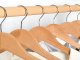 3x varnished wooden clothes rack hangers set