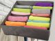 Drawer Organizer for Underwear and Clothes with 8 Compartments, Grey