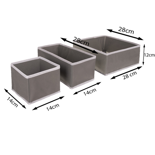 Underwear Drawer Organiser Set of 6 Ruhhy 25764, Grey (1)