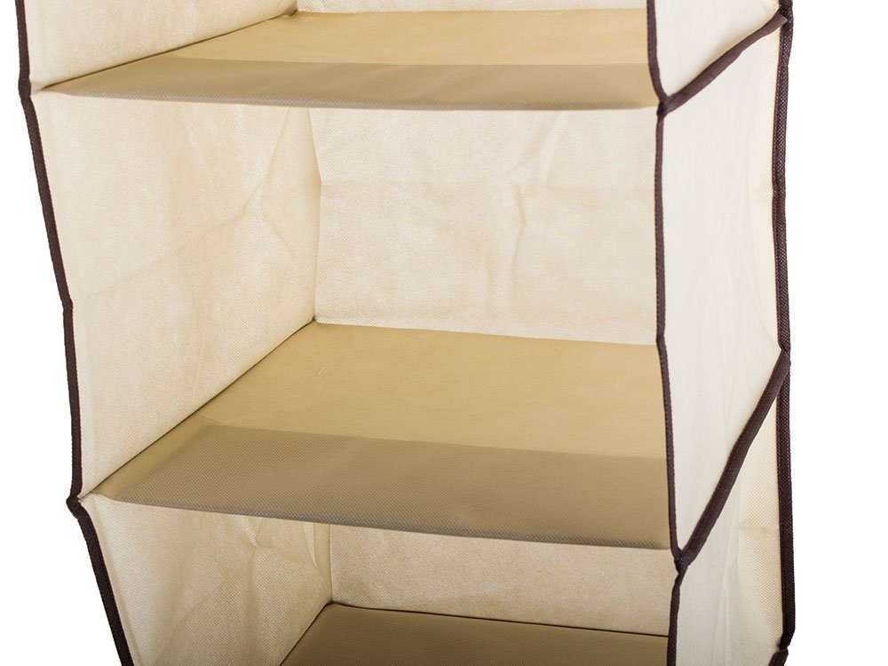 3-Shelf Hanging Wardrobe Organizer, 60cm, Beige (2)