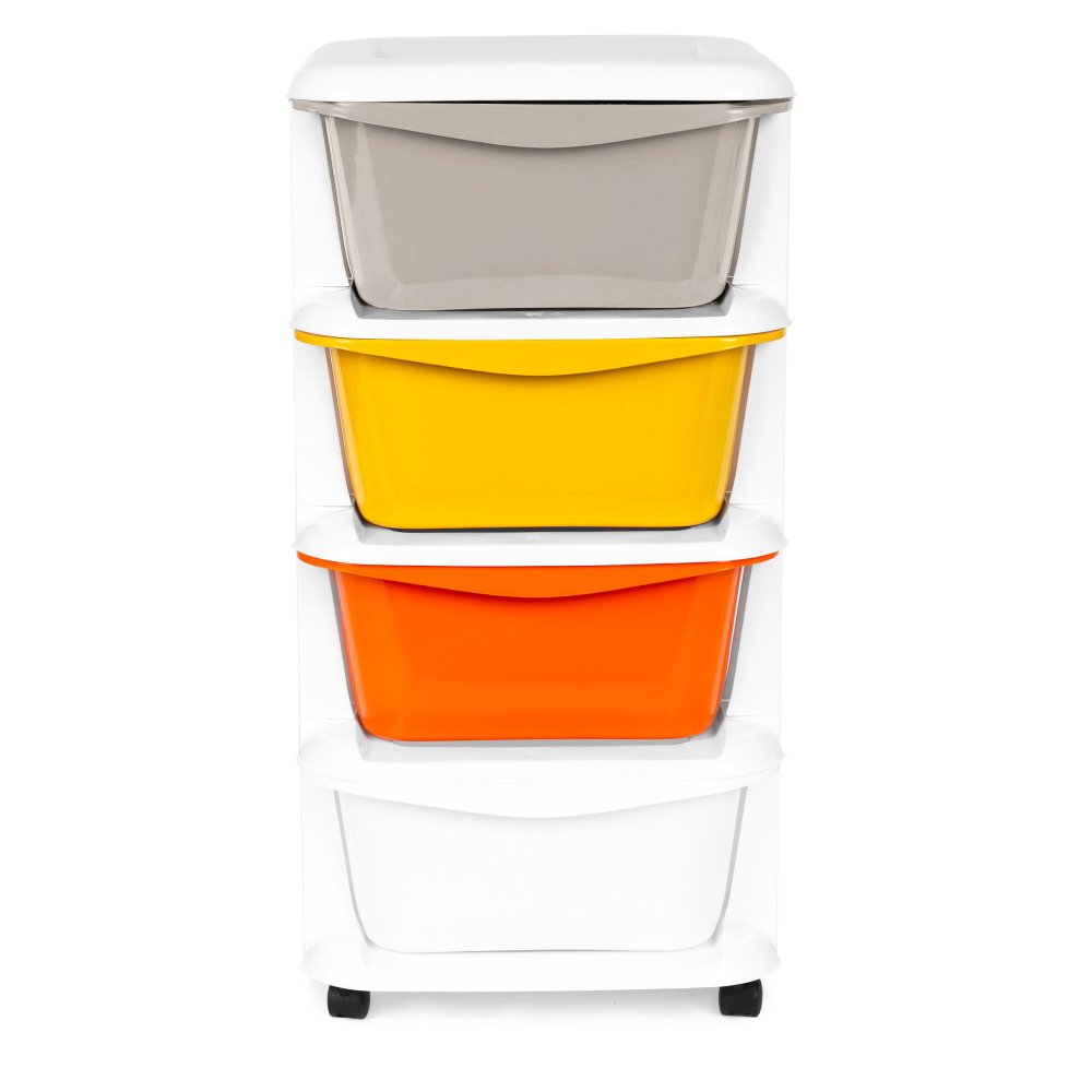Kids Toy Storage Organizer with 4 Drawers and Wheels, Multicolor (3)