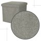 Folding Ottoman Padded Stool Storage Box, Gray