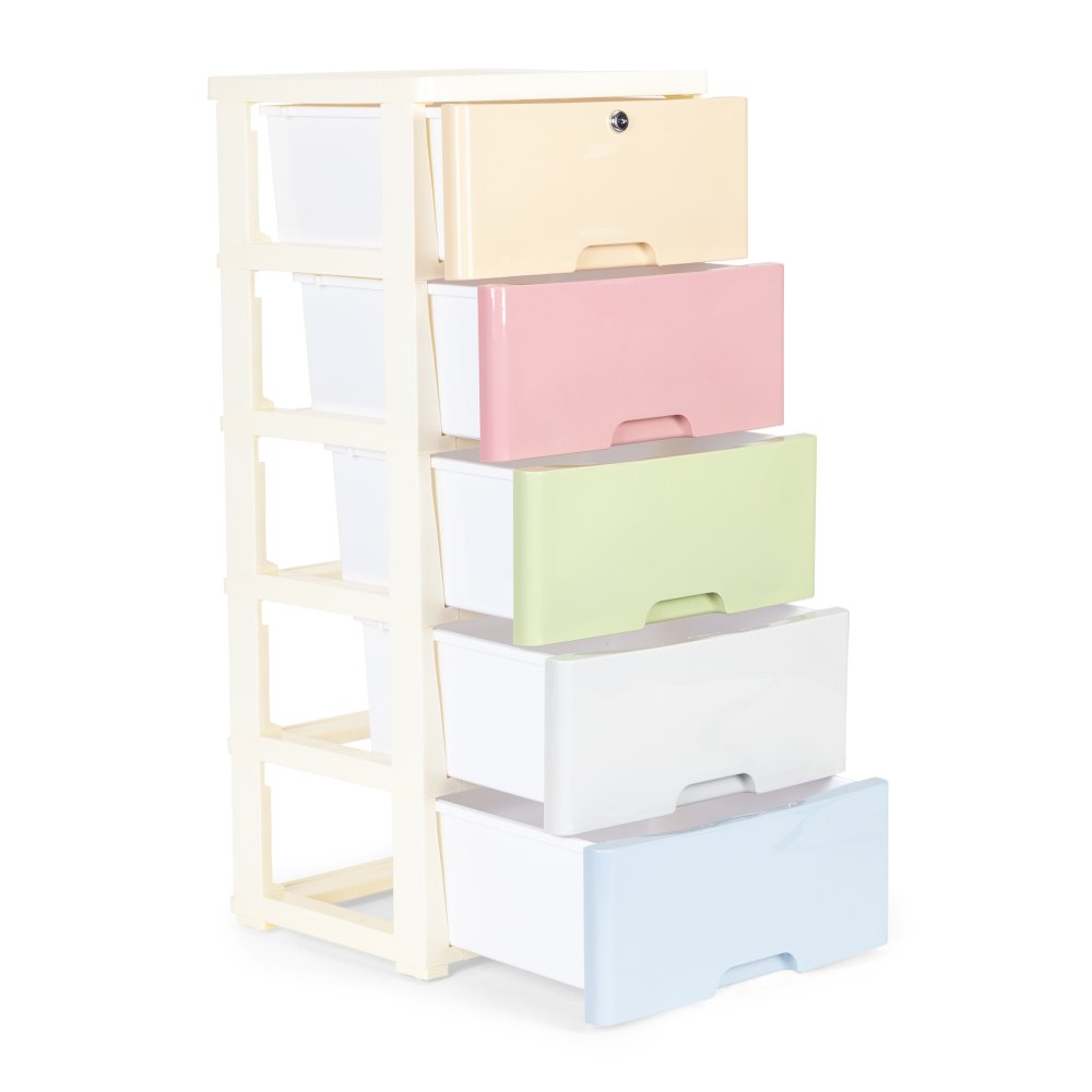Storage Unit with 5 Drawers on Wheels ModernHome for a Child's Room or Bathroom, Multicolour (0)