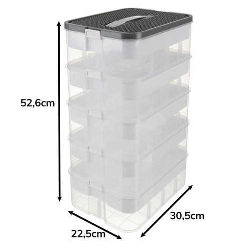 5-Tier Toy Storage Organizer Kruzzel 25759, Stackable Block Box with Dividers 35L (2)