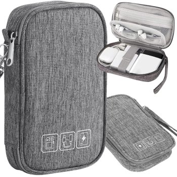 Portable Travel Cable Organizer, Gray
