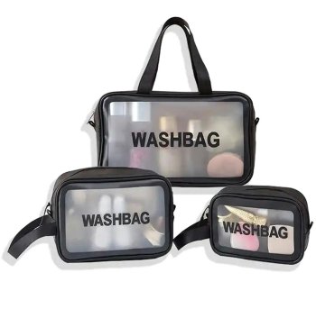 Washbag Waterproof Travel Makeup Bags, Set Of 3 Pieces