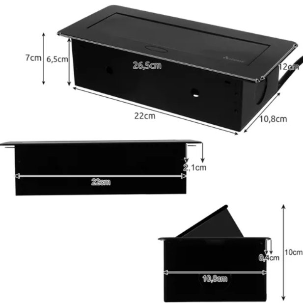 Built-in Retractable Double Socket in the Tabletop with USB (2)