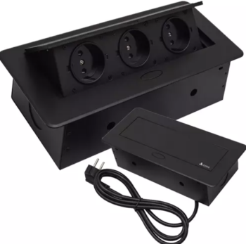 Built-in Retractable Socket Triple in Tabletop |
