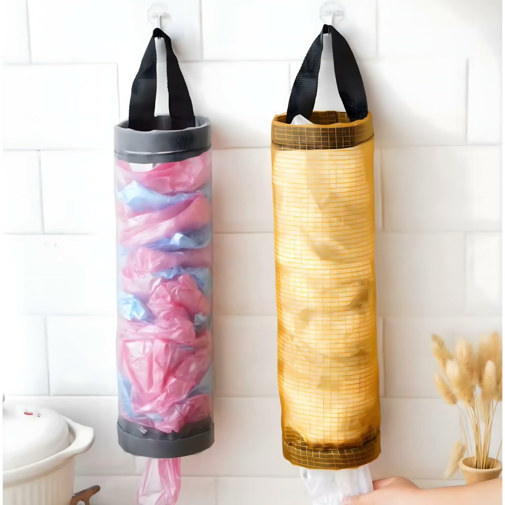 Hanging Plastic Bag Holder and Dispenser, Grey (0)