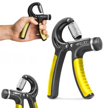 4Fizjo Adjustable Resistance Hand Gripper Exerciser Expander, 10-40kg, Black-Yellow
