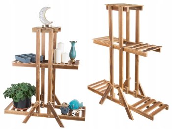 Wooden 3-Tier Flower and Home Decor Shelf Stand Rack, 98cm