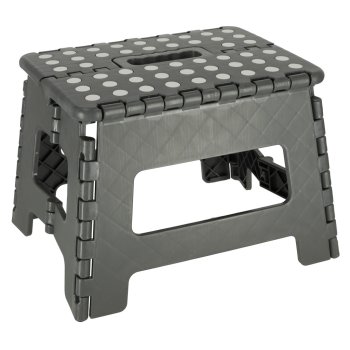 Folding Anti-slip Step Stool for Kitchen or Bathroom, 22cm, Dark gray