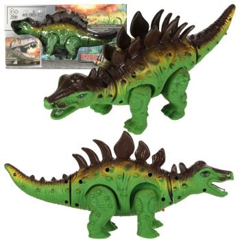 Remote-controlled dinosaur - RC Stegosaurus - walks, lights up, and roars.
