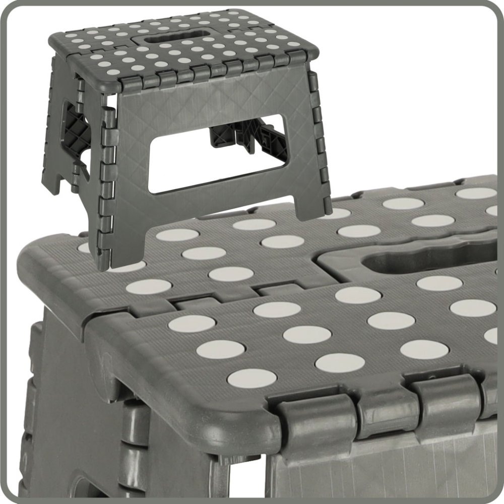 Folding Anti-slip Step Stool for Kitchen or Bathroom, 22cm, Dark gray (3)