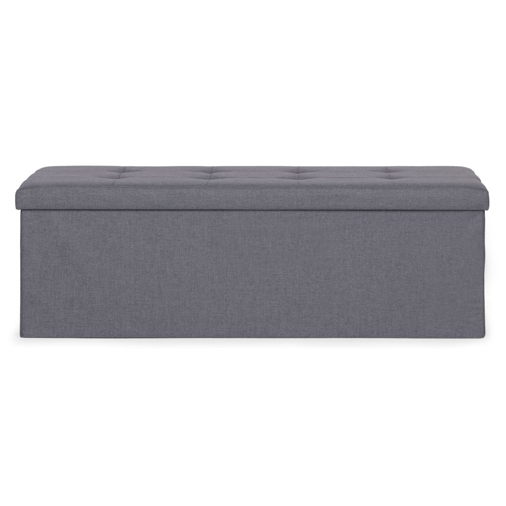 Storage Ottoman Bench 111x38 cm Upholstered ModernHome, dark grey (2)