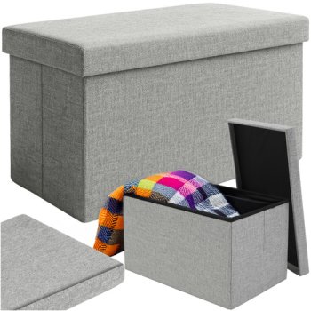 Foldable Storage Ottoman Bench Ruhhy 60x30x30 cm 25996, Grey