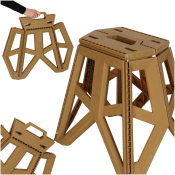 Folding Camping Stool, Portable, 40 cm, Beige