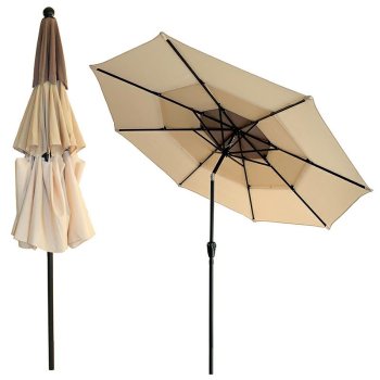 Three-layer garden parasol with crank Carruzzo, 3m diameter