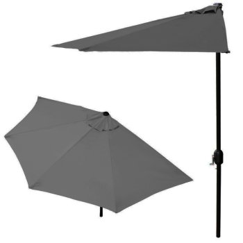 Half Patio Umbrella for Balcony and Terrace 2.7m MultiGarden, Grey