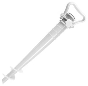 Compact Beach Umbrella Stand with Spiral Drill, White