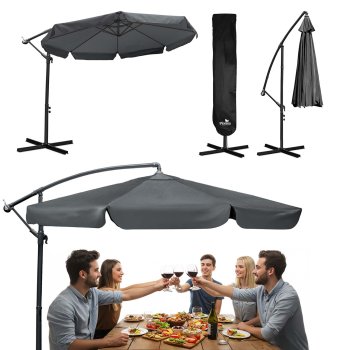 Plonos Foldable Garden Umbrella, 350 cm, Black