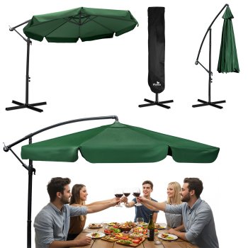 Plonos Foldable Garden Umbrella, 350 cm, Green