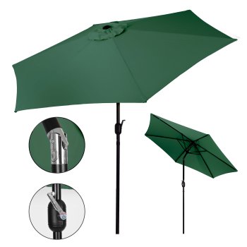 Large Garden Patio Umbrella with Crank and Tilt 270cm MultiGarden, green
