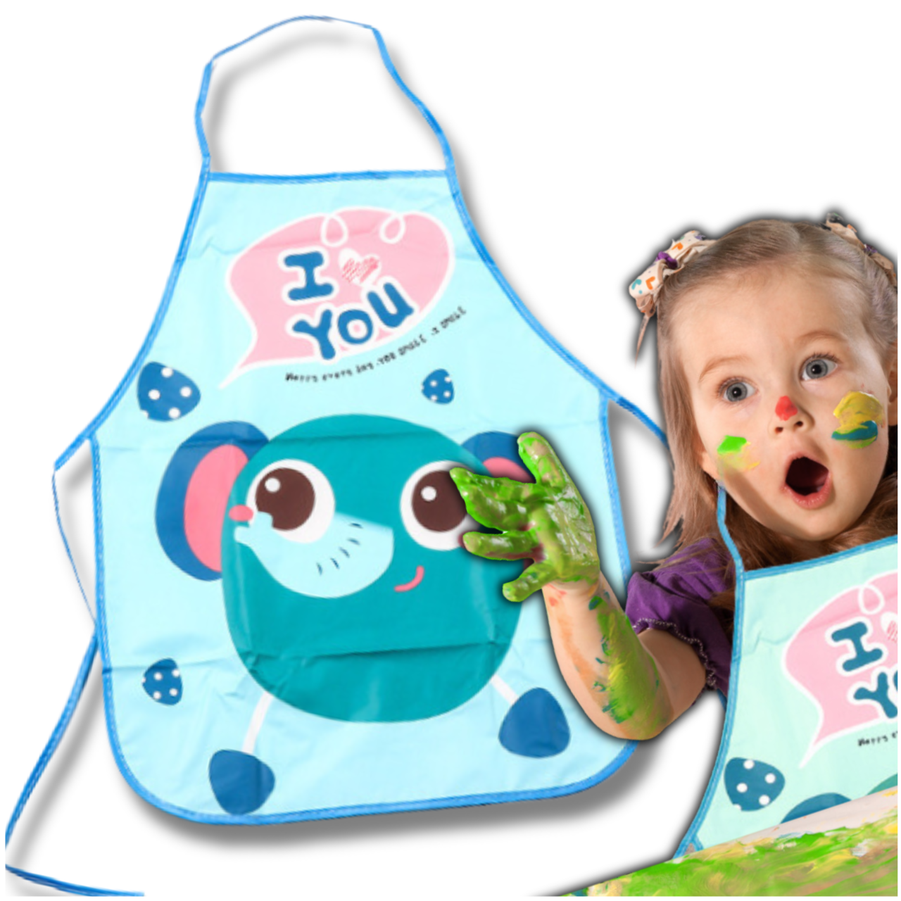 Children's Waterproof Apron for Art, Crafts, and Cooking, Blue