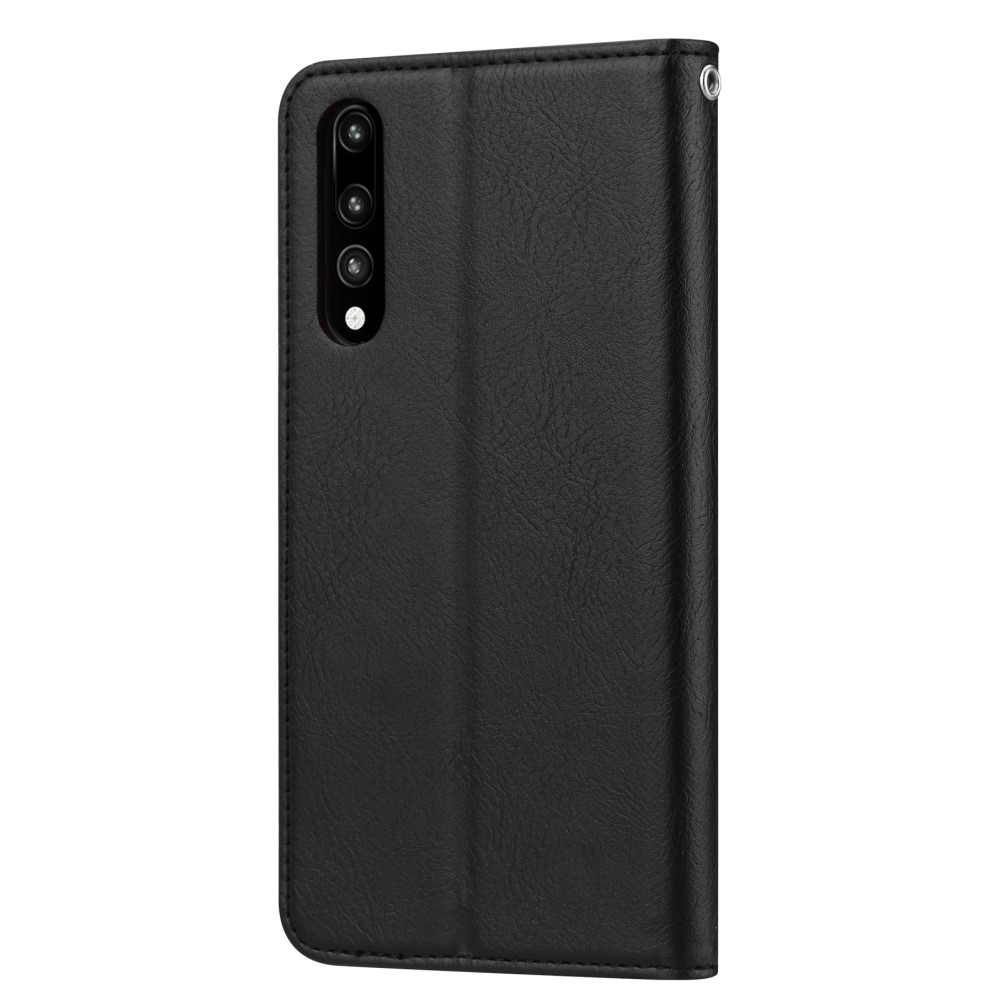 Huawei P20 2018 (EML-L29) PU Leather Wallet Book Case Cover, Black (2)