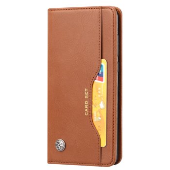 Huawei P20 2018 (EML-L29) PU Leather Wallet Book Case Cover, Brown