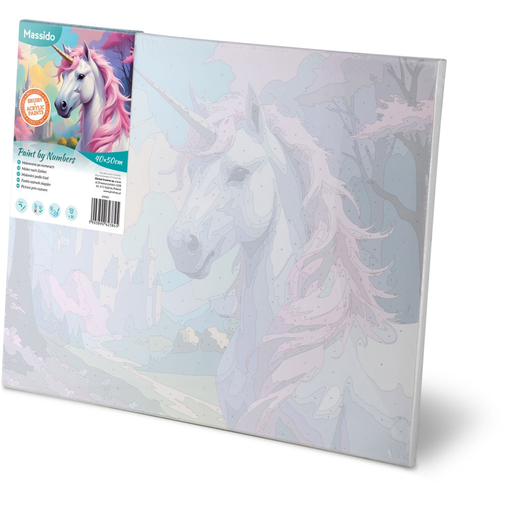 Massido Paint by Numbers Unicorn Canvas 40x50 cm - DIY Art Kit for Adults (1)