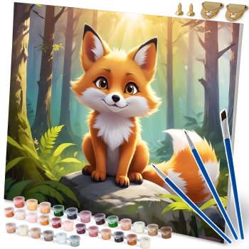 Massido Paint by Numbers Kit 40x50 cm - Fox Design Art Set