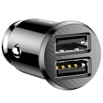 Baseus Grain Car Charger 2x USB 5V 3.1A, Black