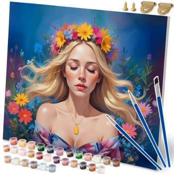 Massido Paint by Numbers Kit 40x50 cm - Elegant Woman Portrait Art Set