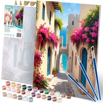 Massido Urban Landscape Paint by Numbers Kit, 40x50 cm – DIY Painting Set