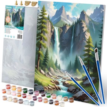 Massido Mountain Landscape Paint by Numbers Kit 40x50 cm - DIY Canvas Art