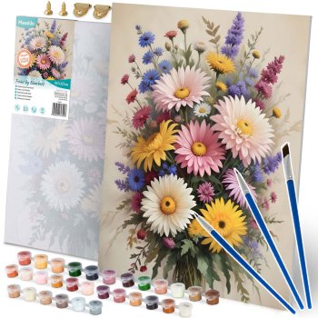 Massido Floral Paint by Numbers Kit 40x50 cm - DIY Art Canvas