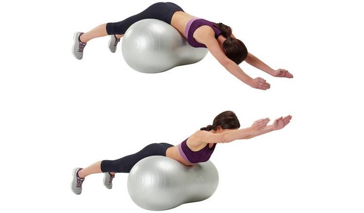 Exercise Fitness Gym Pilates Yoga Peanut Ball - Silver, 50 cm (8)