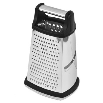 4-Sided Stainless Steel Box Grater for Vegetables and Cheese 22 cm