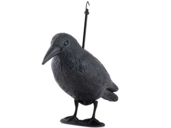 Realistic Raven Bird Scarer Decoy for Gardens and Balconies