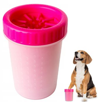 Silicone Dog Paw Cleaner, Portable Paw Washer Cup, Size M, Pink