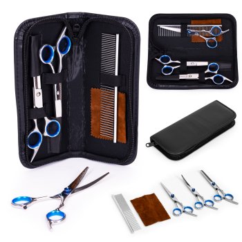 Grooming scissors set for dogs and cats with comb and case Petsi