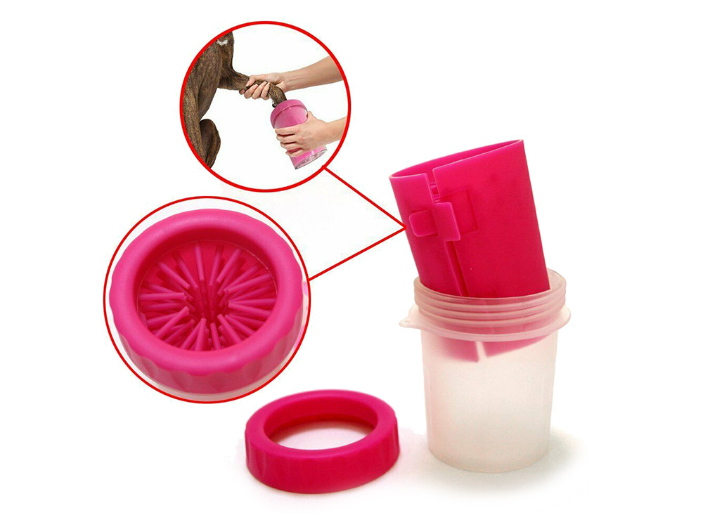 Silicone Dog Paw Cleaner, Portable Paw Washer Cup, Size M, Pink (0)