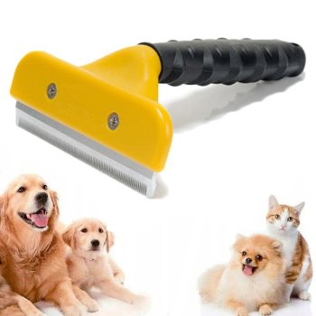 Deshedding Tool for Dogs and Cats, 10 cm Undercoat Rake for Shedding and Grooming